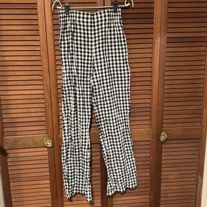 notPERFECTLINEN Ghent Pant S/M Black Gingham Lightweight Linen